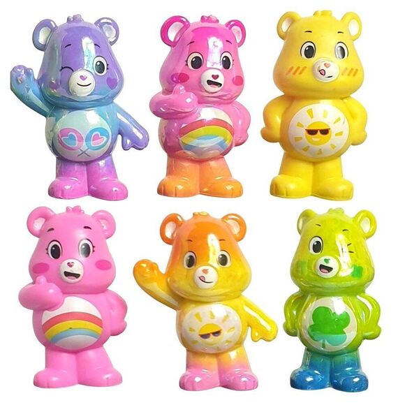 Care Bears Exclusive Rainbow Colored Bears Collectors Set + 1 Bonus Bear Set 6 - Picture 1 of 4
